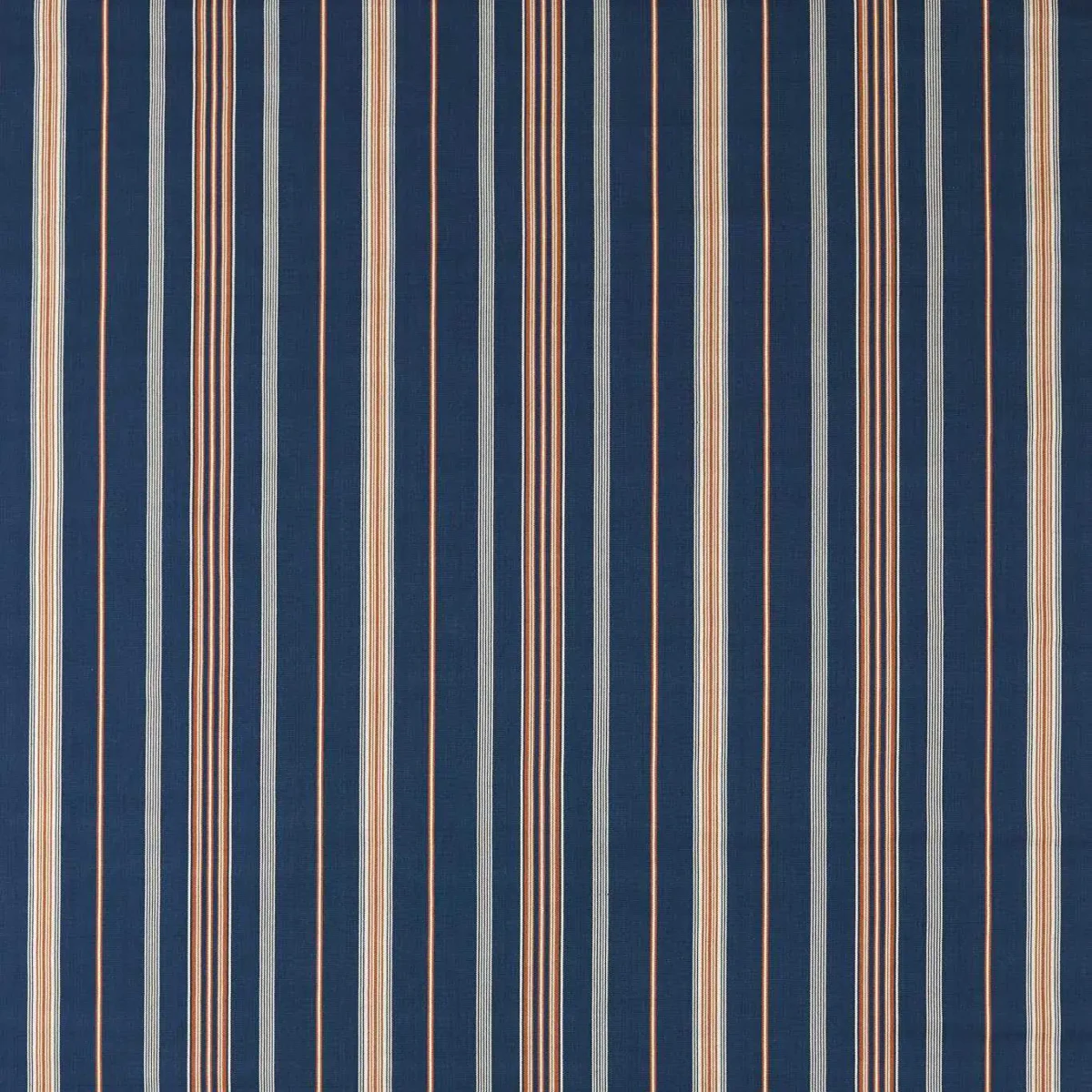 Latimer Stripe Fabric - Indigo / Madder by blue striped cotton fabric from Sanderson