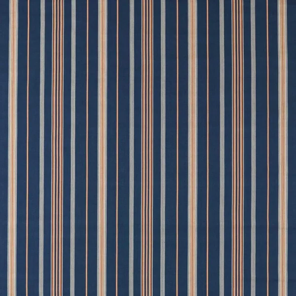 Latimer Stripe Fabric - Indigo / Madder by blue striped cotton fabric from Sanderson