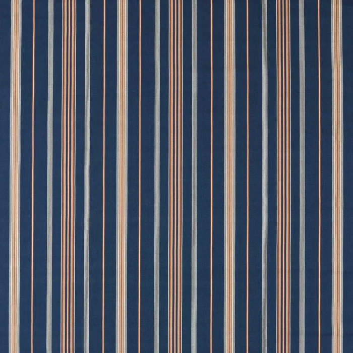 Latimer Stripe Fabric - Indigo  / Madder – Indigo / Madder swatch