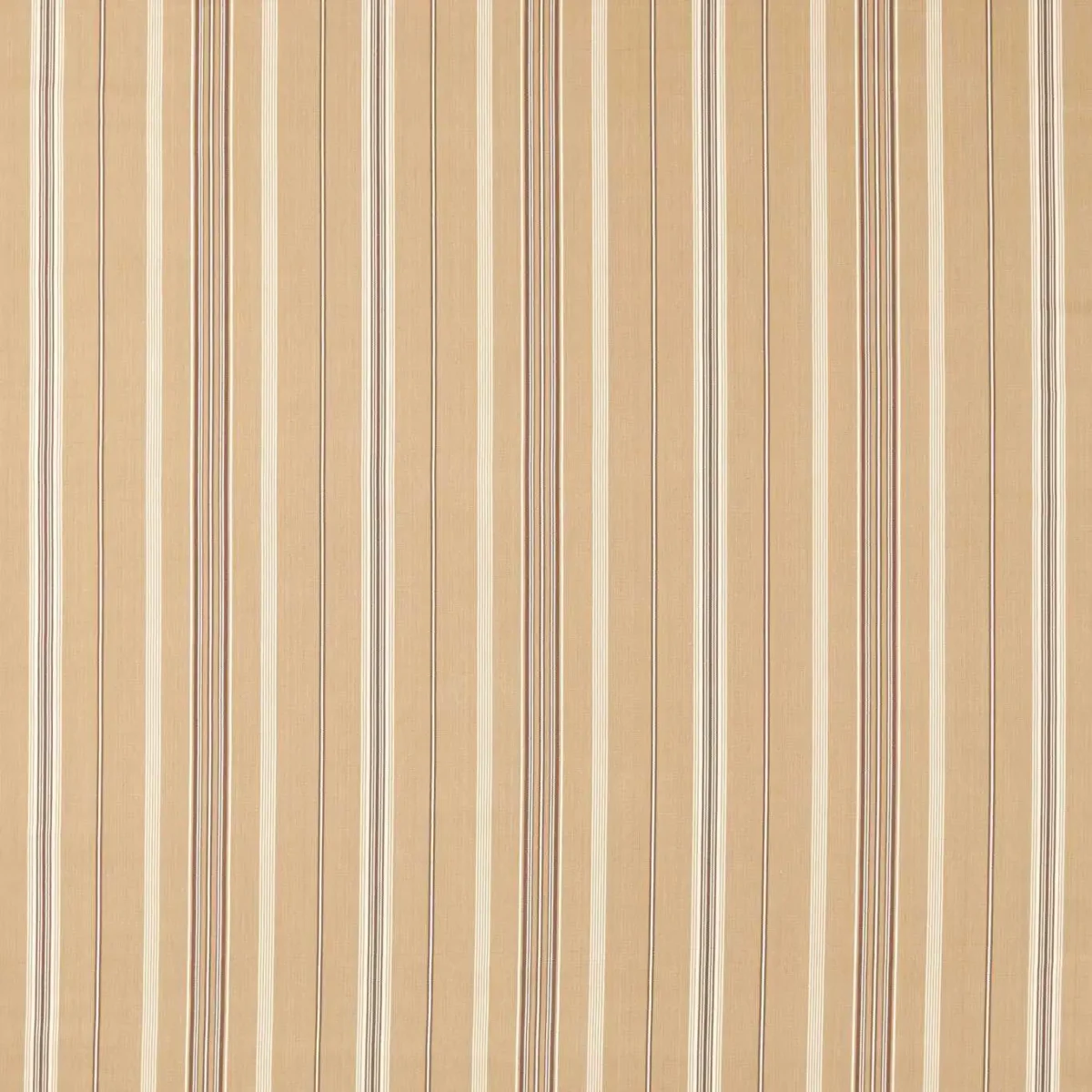 Latimer Stripe Fabric - Clay / Bark by neutral striped cotton fabric from Sanderson