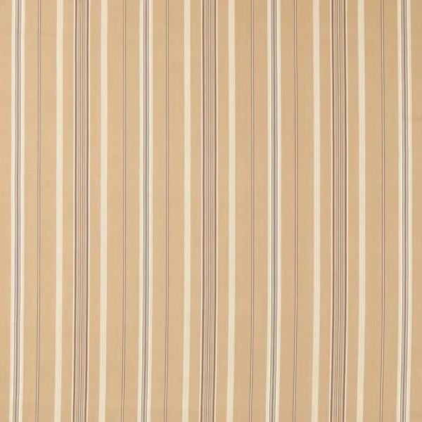 Latimer Stripe Fabric - Clay / Bark by neutral striped cotton fabric from Sanderson