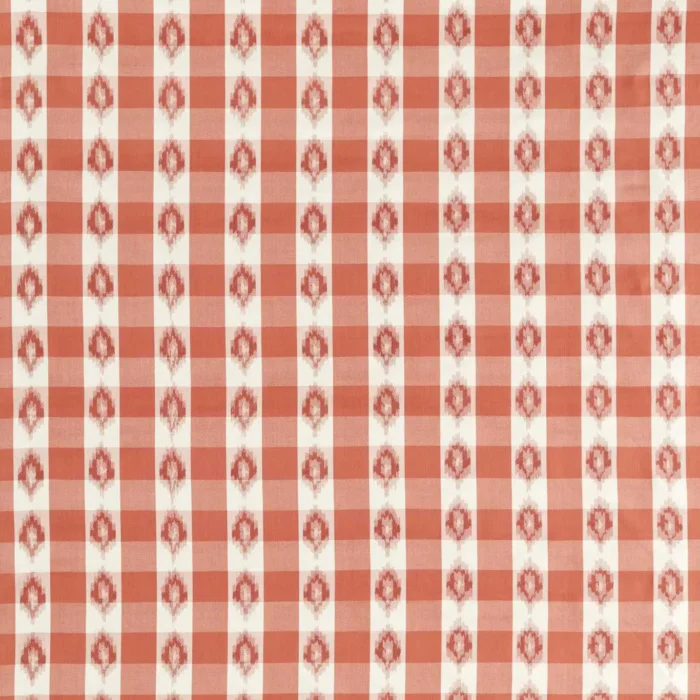 Odisha Check Fabric - Coral swatch