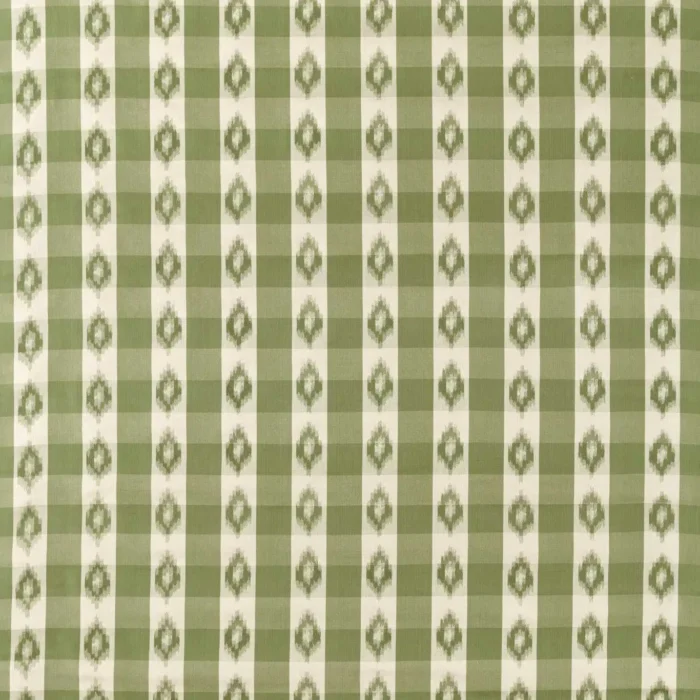 Odisha Check Fabric - Yew Green swatch