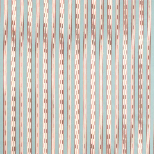 Jamandi Stripe Fabric - Mineral / Coral by blue striped cotton fabric from Sanderson