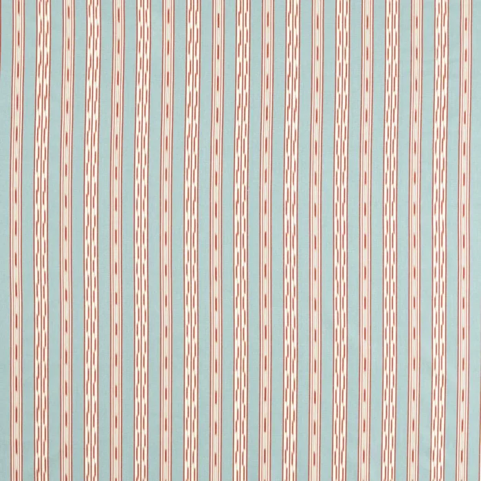 Jamandi Stripe Fabric -  Mineral / Coral swatch