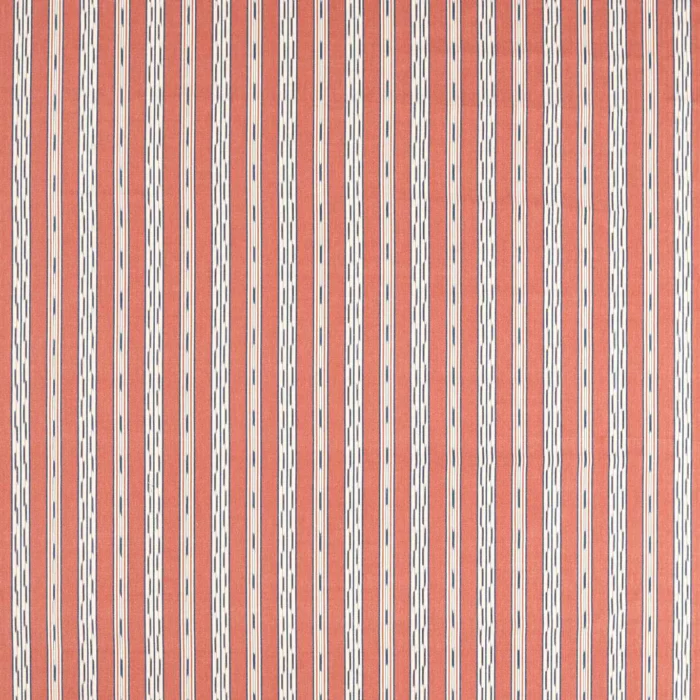 Jamandi Stripe Fabric - Madder  / Indigo – Madder / Indigo swatch