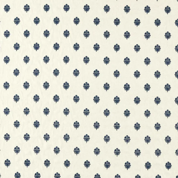 blue spotted embroideried fabric from Sanderson