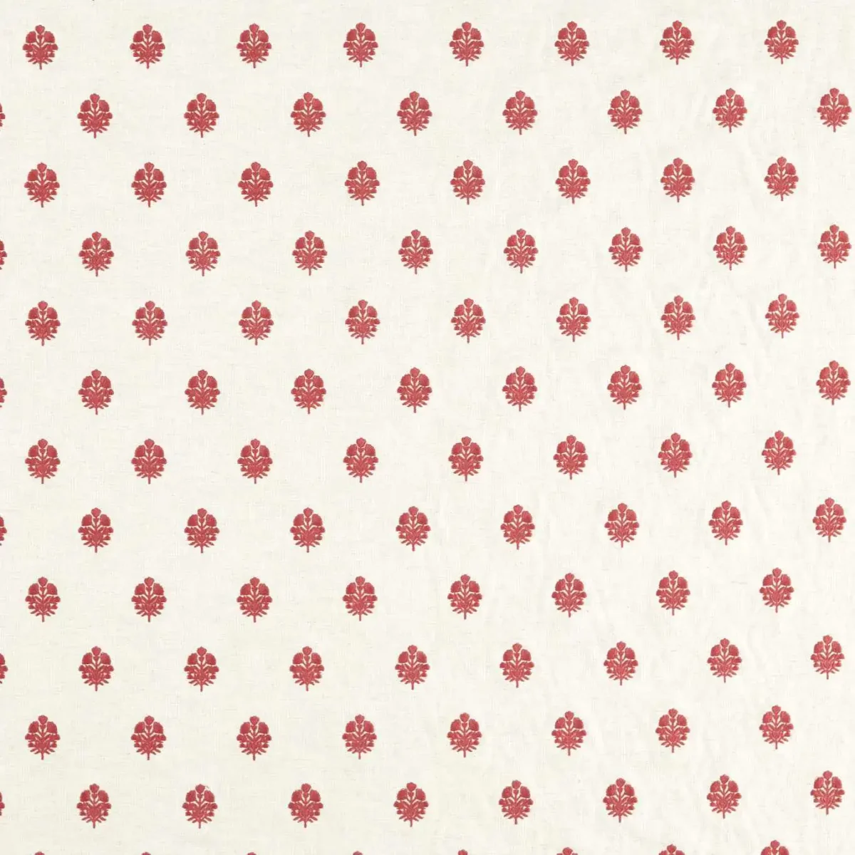 Lavanga Fabric - Madder by red spotted embroideried fabric from Sanderson