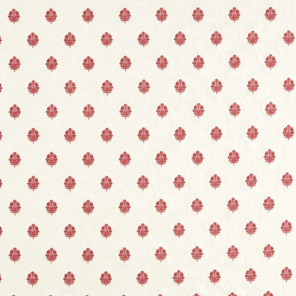 red spotted embroideried fabric from Sanderson