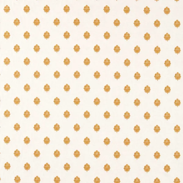 yellow spotted embroideried fabric from Sanderson