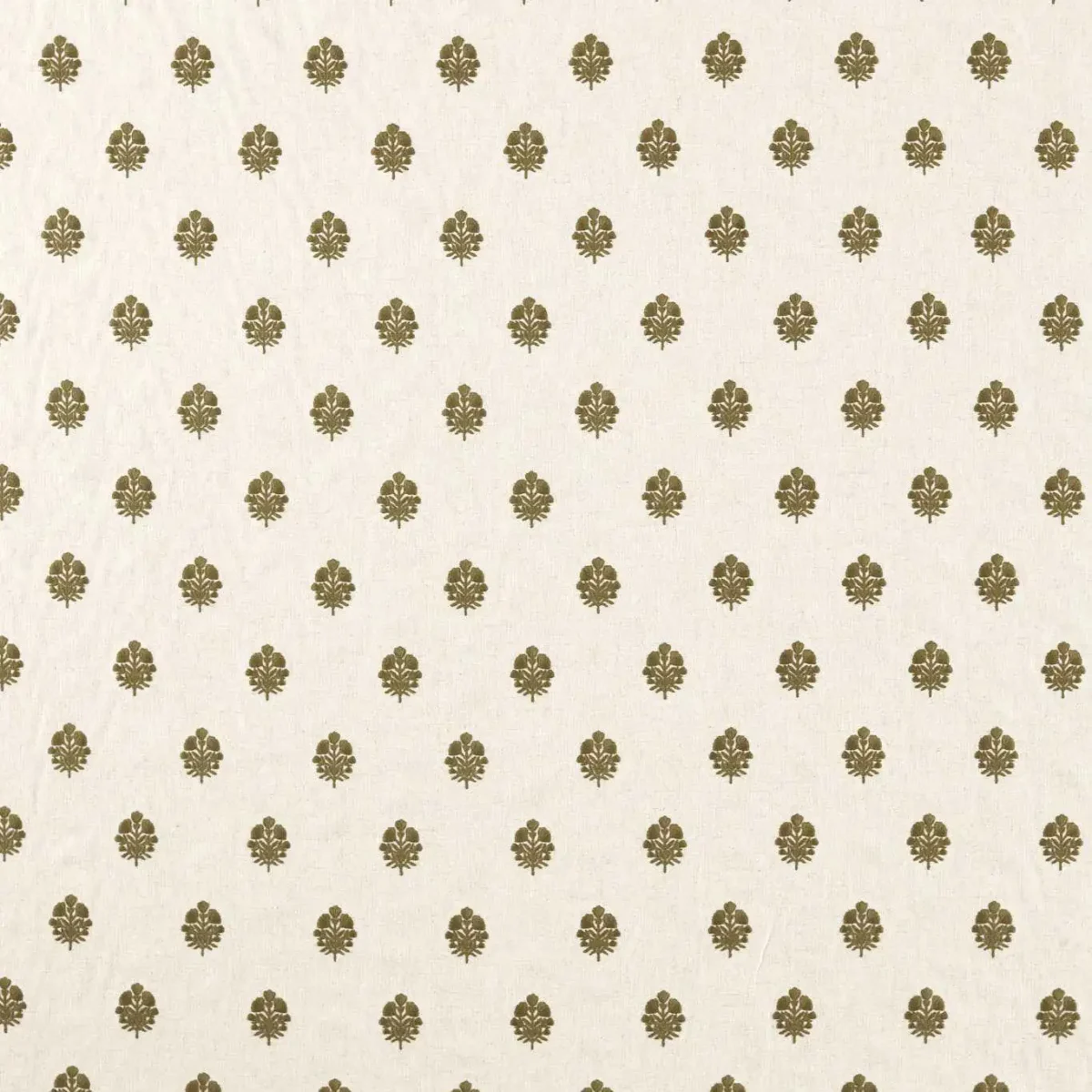 green spotted embroideried fabric from Sanderson