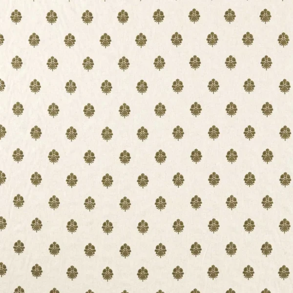 Lavanga Fabric - Avocado by green spotted embroideried fabric from Sanderson