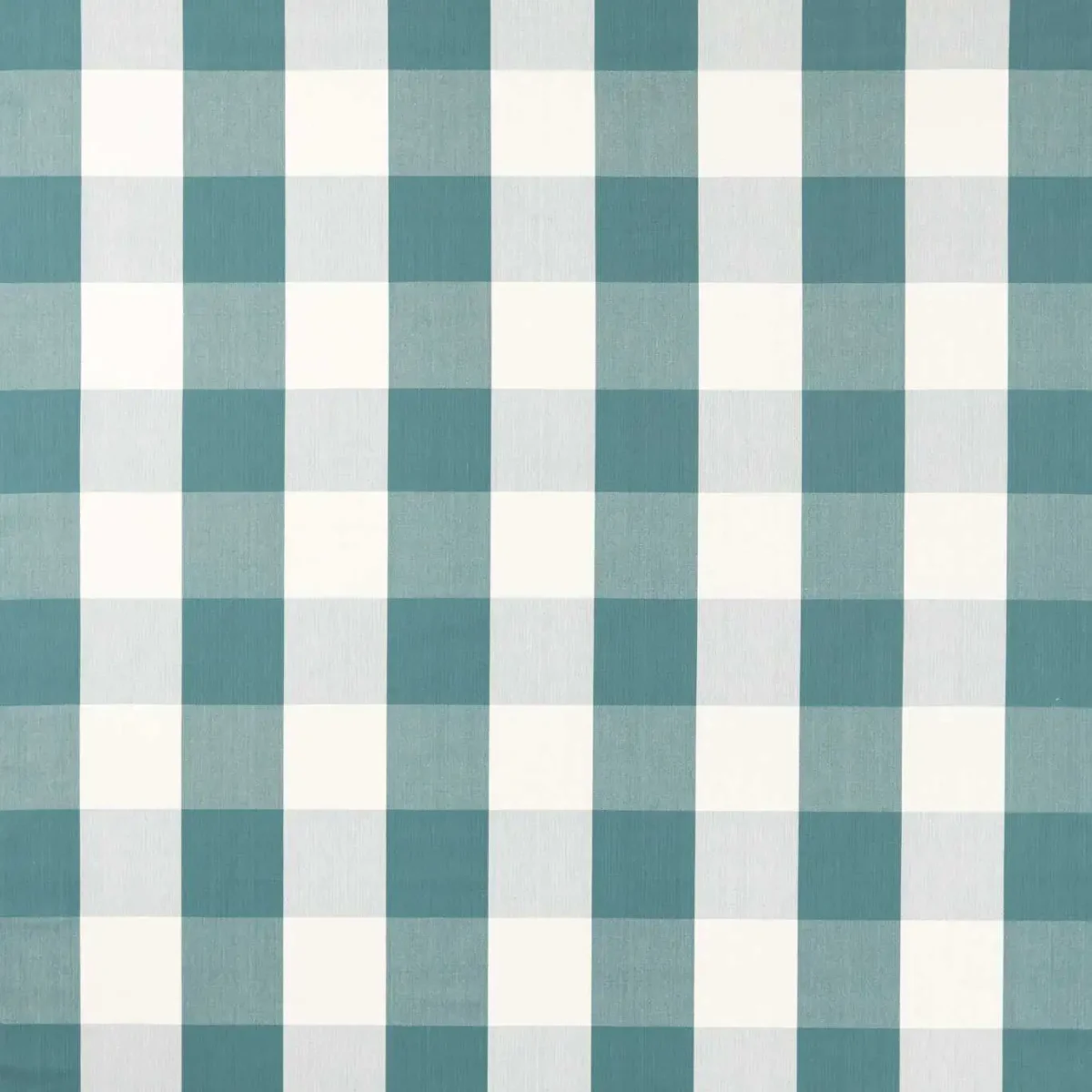 Madras Fabric - Check Teal by blue checked woven fabric from Sanderson