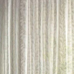 neutral botanical voile-sheer fabric from Sanderson