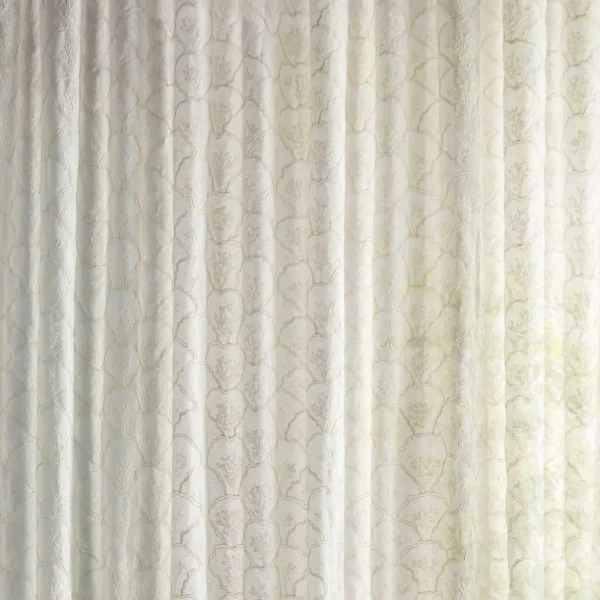 neutral botanical voile-sheer fabric from Sanderson