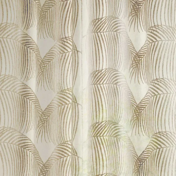 Manila Leaf Fabric - Sunsoaked by neutral botanical voile-sheer fabric from Sanderson