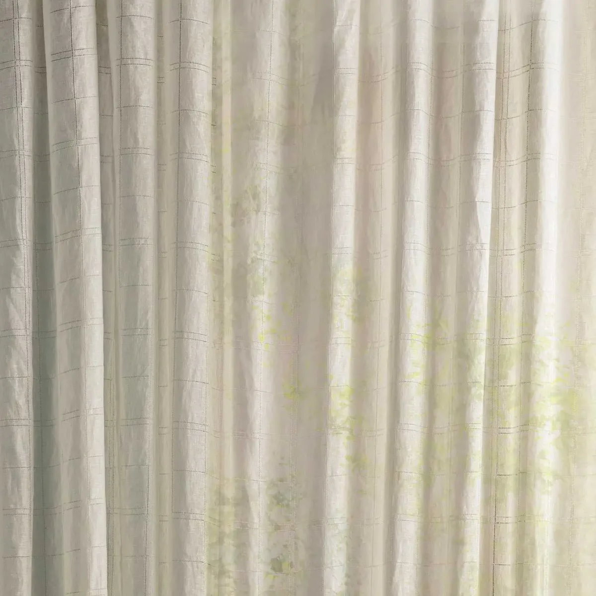 Cross Current Fabric - Seaspray White by neutral checked voile-sheer fabric from Sanderson