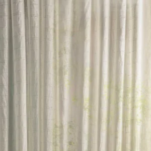 neutral checked voile-sheer fabric from Sanderson