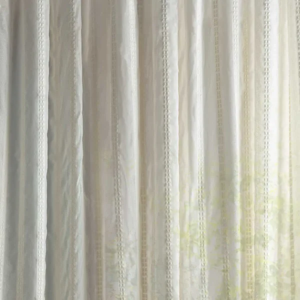 Rafferty Fabric - Seaspray White by neutral striped voile-sheer fabric from Sanderson