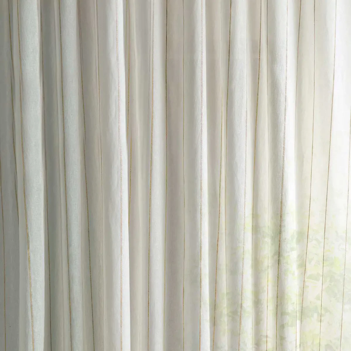 Telltale Fabric - Mimosa by neutral striped voile-sheer fabric from Sanderson