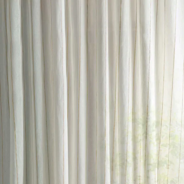 neutral striped voile-sheer fabric from Sanderson