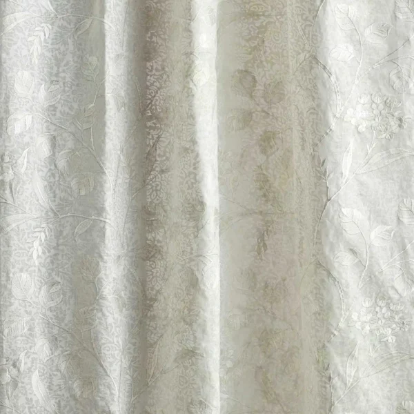 neutral botanical voile-sheer fabric from Sanderson