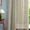 multicolour misc curtain with side table and lamps