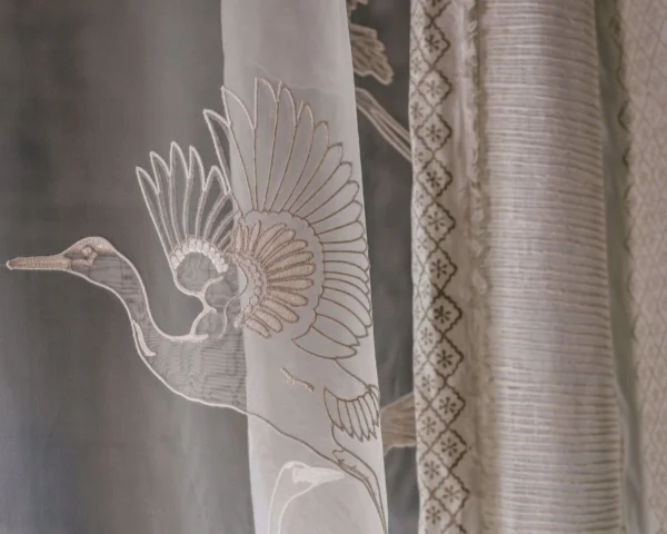 neutral animal curtain with