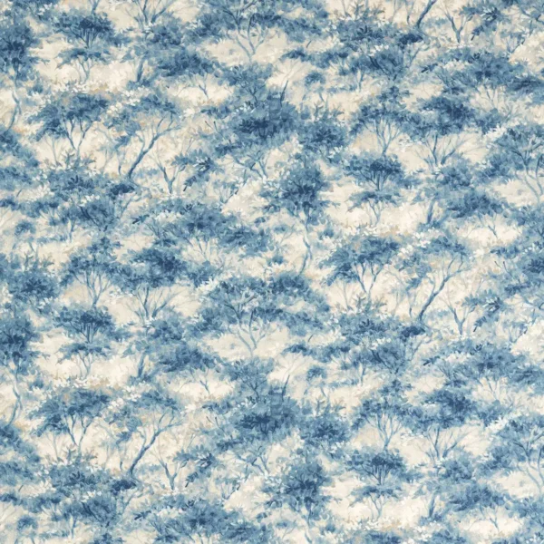 blue botanical printed fabric from Clarke & Clarke