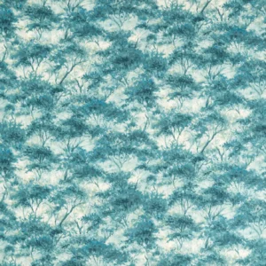 blue botanical printed fabric from Clarke & Clarke