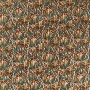green botanical embroideried fabric from Clarke & Clarke