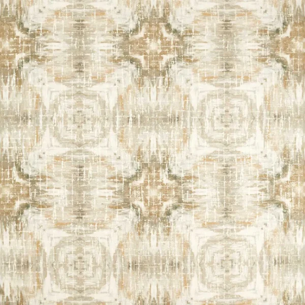Kalia Print Fabric - Natural by neutral contemporary printed fabric from Clarke & Clarke