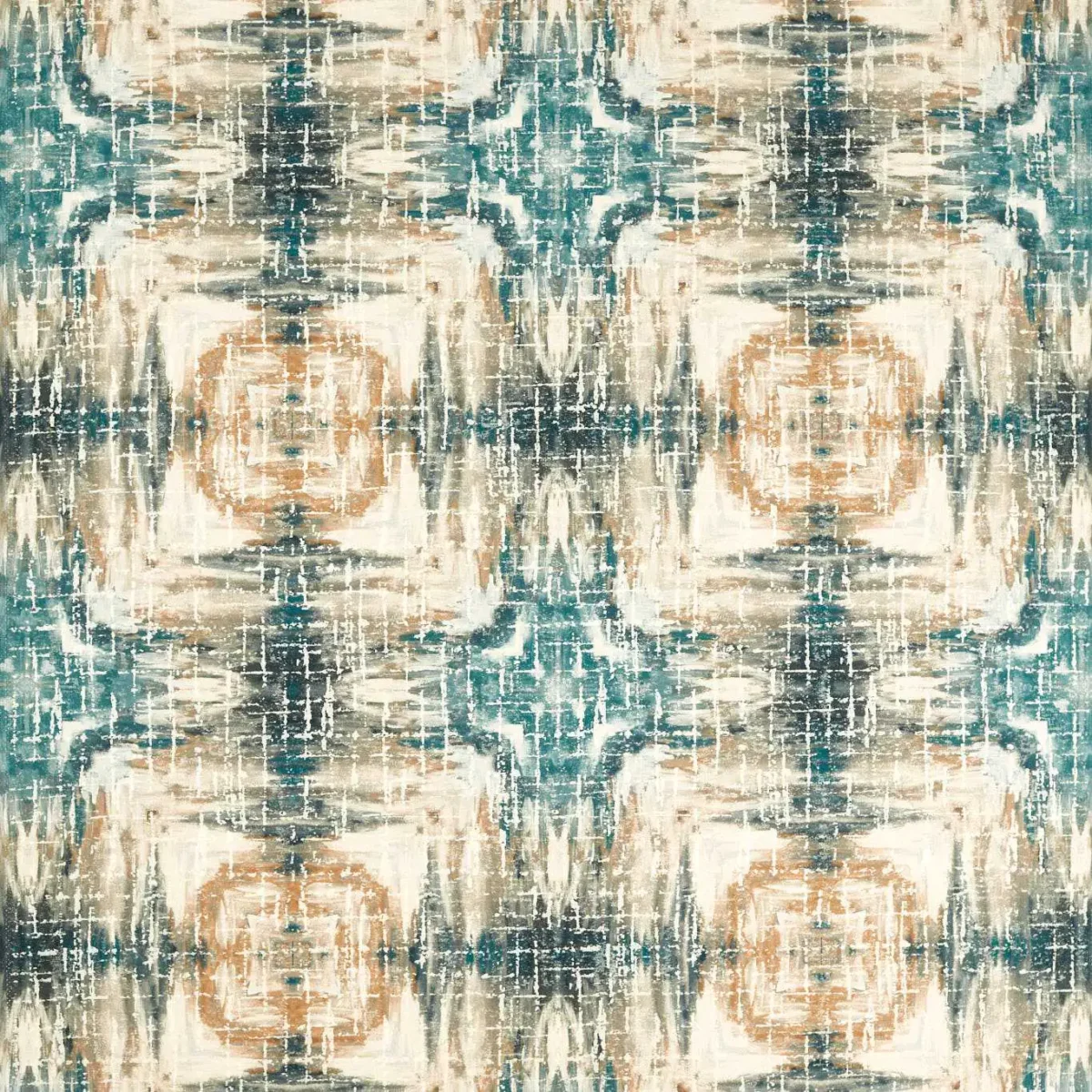 blue contemporary printed fabric from Clarke & Clarke