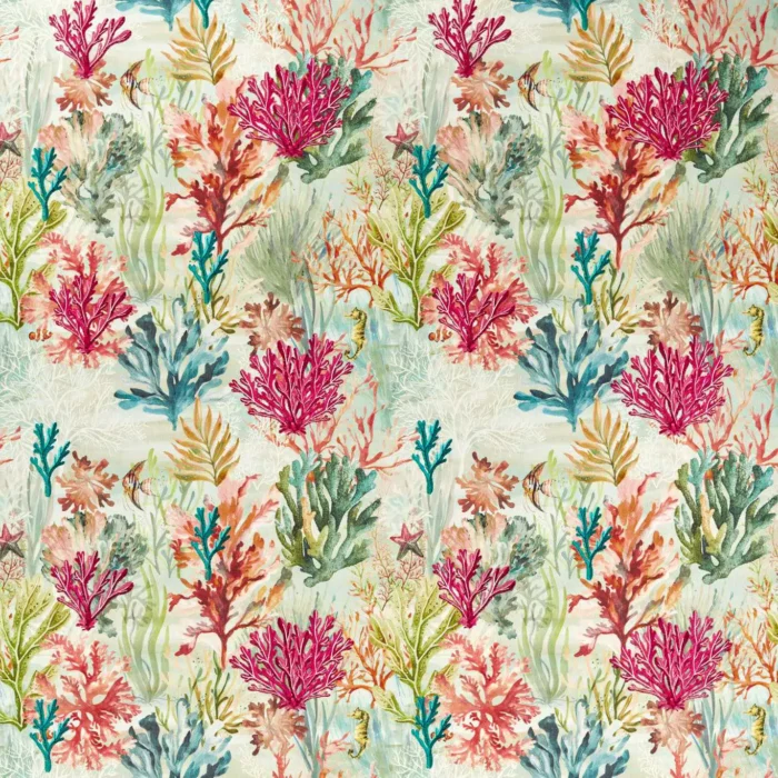Oceana Print Fabric - Coral swatch