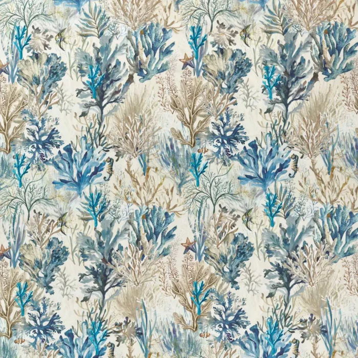 Oceana Print Fabric - Denim swatch