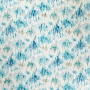blue contemporary printed fabric from Clarke & Clarke