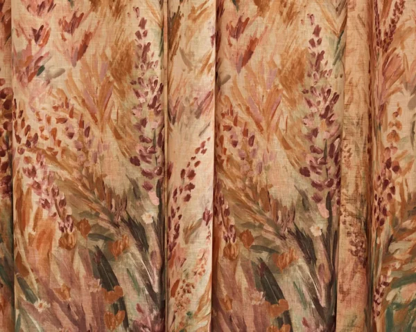 Wildbloom Print Fabric - Mineral / Blush by orange botanical curtain with