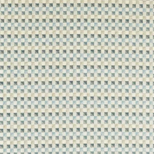 blue geometric woven fabric from Clarke & Clarke