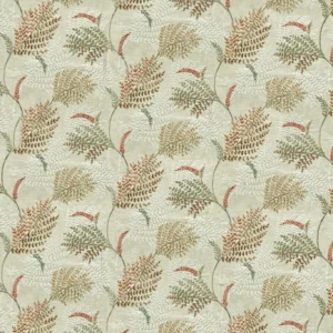 orange botanical printed fabric from Clarke & Clarke
