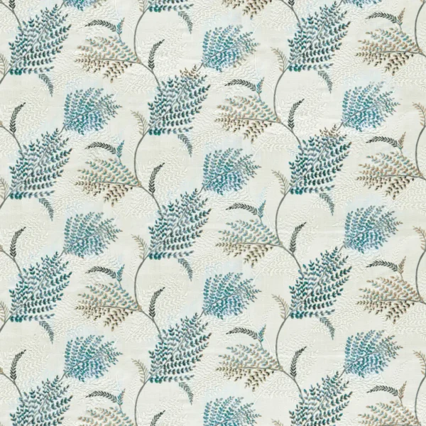 blue botanical printed fabric from Clarke & Clarke