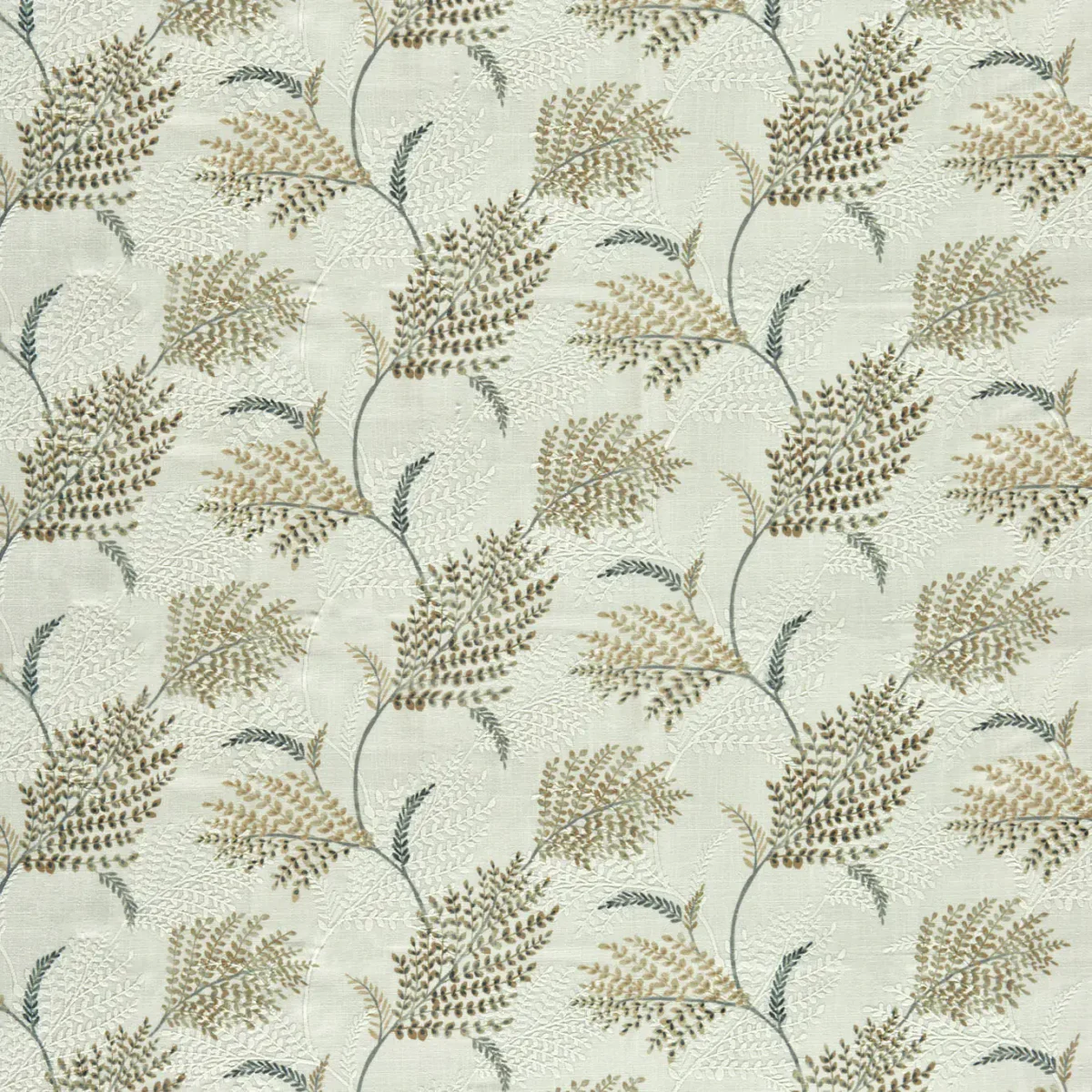 Irio Fabric - Linen by neutral botanical printed fabric from Clarke & Clarke