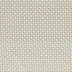 neutral geometric embroideried fabric from Clarke & Clarke