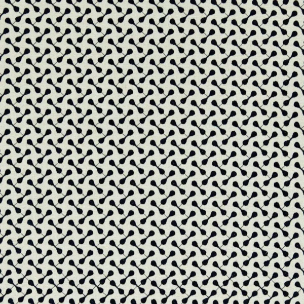 Necto Fabric - Ink by blue geometric embroideried fabric from Clarke & Clarke