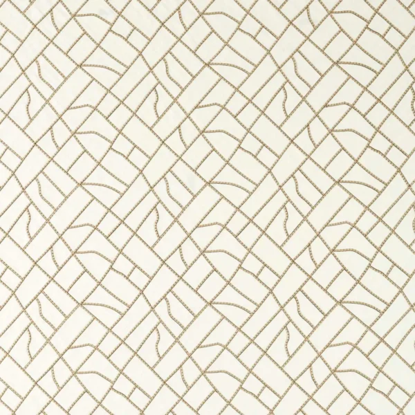 Scipio Fabric - Truffle by neutral contemporary embroideried fabric from Clarke & Clarke