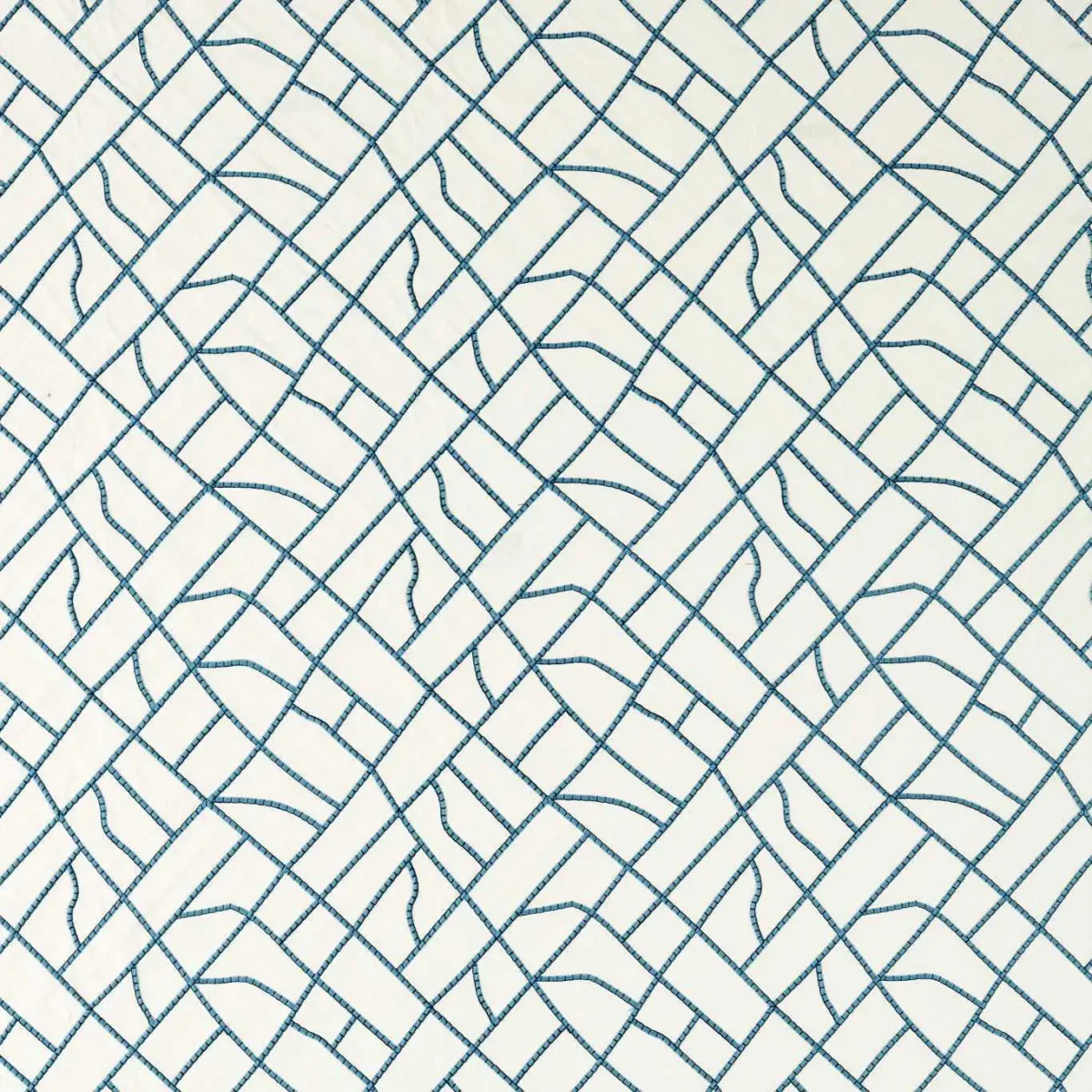 Scipio Fabric - Ink by blue contemporary embroideried fabric from Clarke & Clarke