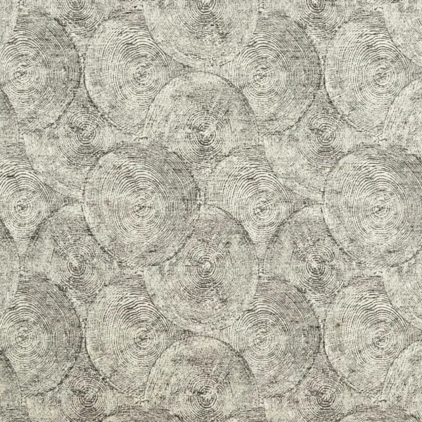 Silvan Weave Fabric - Charcoal by black-grey botanical woven fabric from Clarke & Clarke