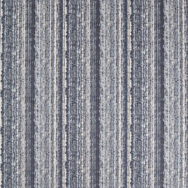 Striatus Fabric - Ink by blue striped woven fabric from Clarke & Clarke