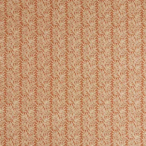 orange botanical embroideried fabric from Clarke & Clarke