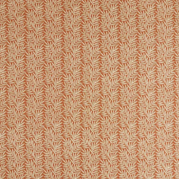 Virgata Fabric - Cinnamon by orange botanical embroideried fabric from Clarke & Clarke