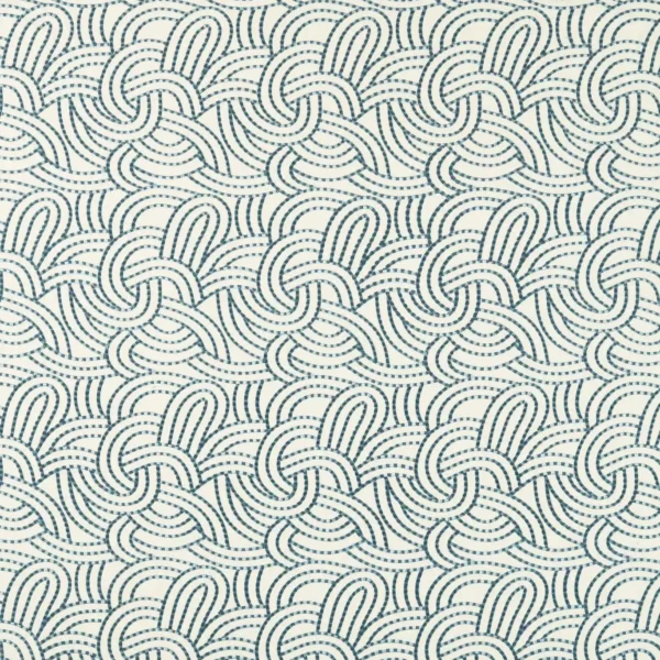 Volu Fabric - Ink by blue contemporary embroideried fabric from Clarke & Clarke